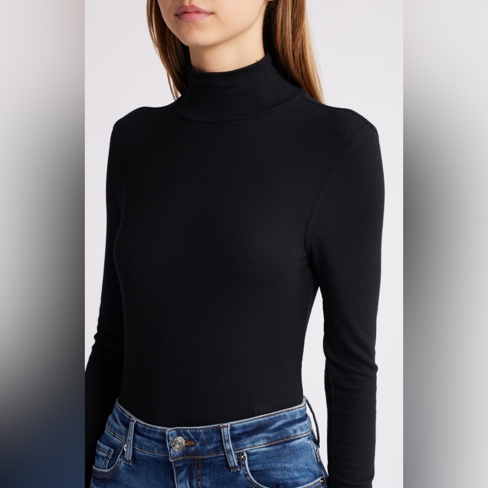 Frame Denim Rib Mock Neck Top - Picture 4 of 13